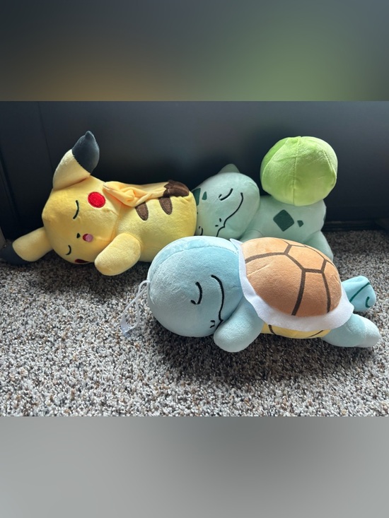 Other - Pokemon Sleeping Pikachu Bulbasaur Squirtle Plush Bundle Cute Kawaii Set